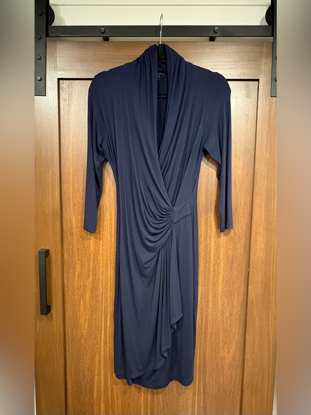 Karen Kane Faux Wrap Dress Navy Small